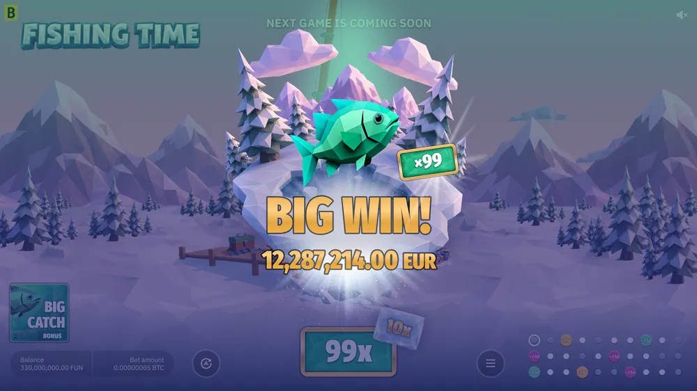 Fishing Time Big Catch win screen