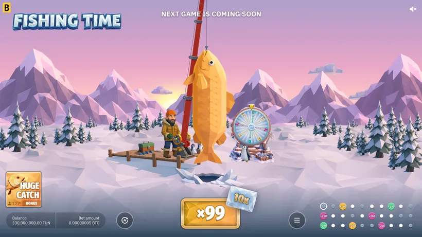 Yellow Huge Catch bonus game