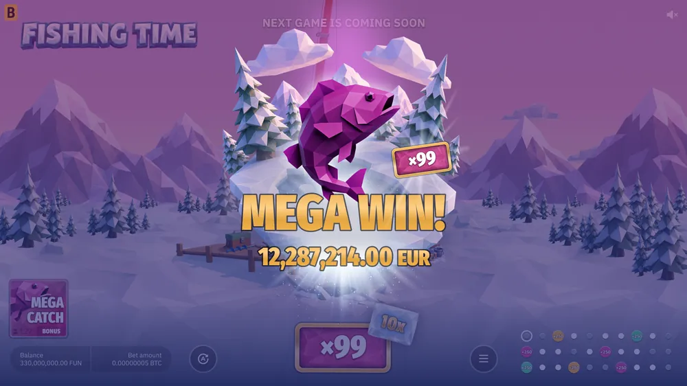 Fishing Time Mega Catch big win screen