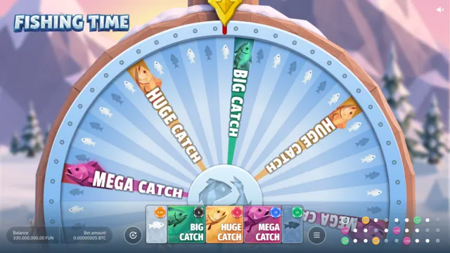 Betting round in the Fishing Time game with chips on the spots